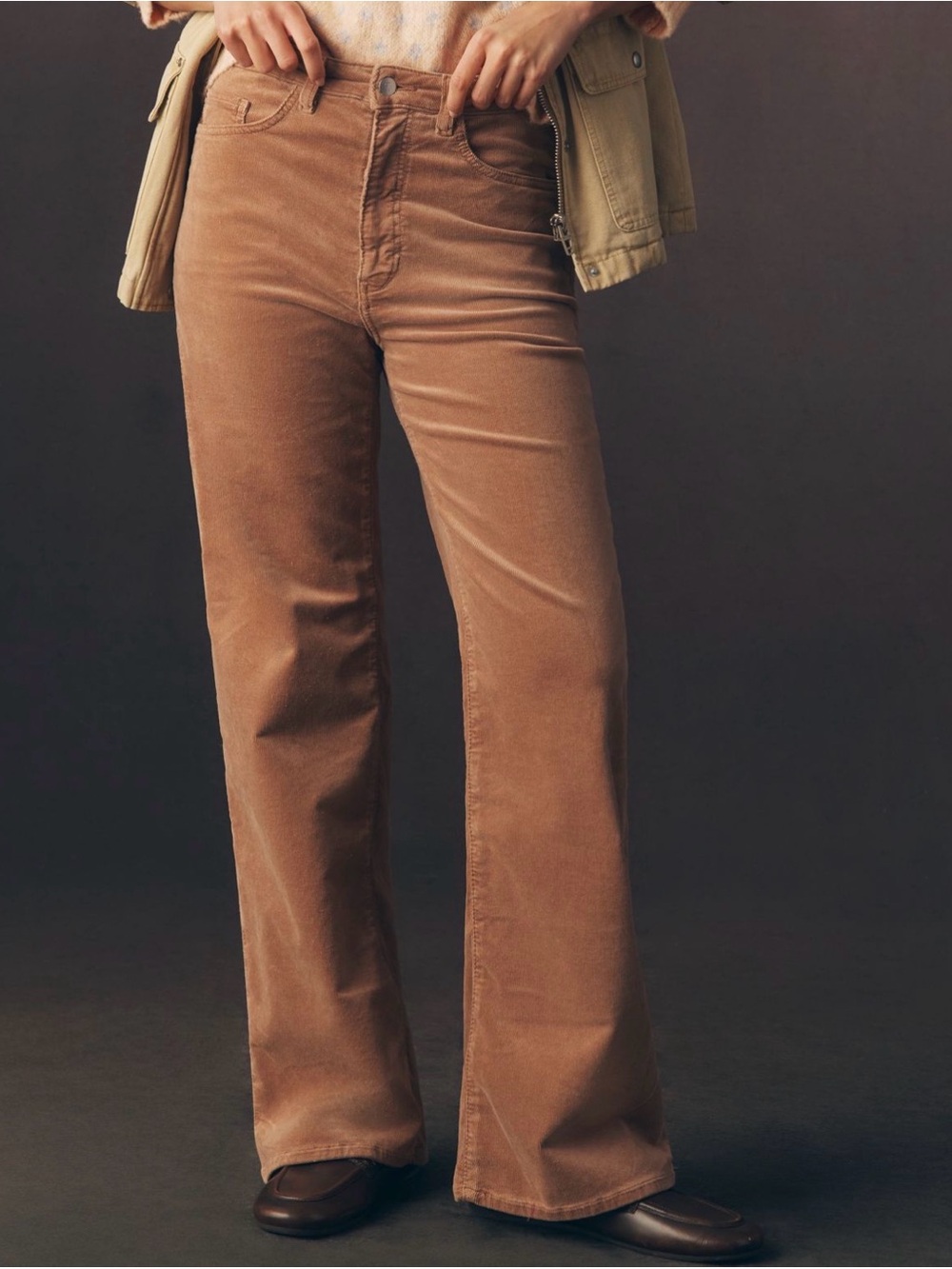Pilcro Austyn high rise wide leg Corduroy Pants Jeans in Coffee Latte